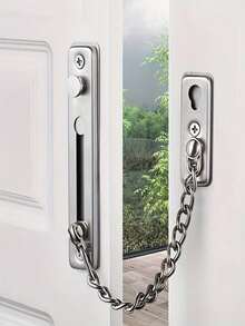 Khóa xích cửa chịu lực cao với lò xo an toàn - Khóa an ninh chống trộm, màu đen mờ, dùng cho cửa trong/ngoài, cửa chính, căn hộ, khách sạn, văn phòng - Tăng cường an ninh và riêng tư, khóa cửa cho nhà ở, an ninh khách sạn, lớp hoàn thiện kim loại bóng bẩy, cấu trúc kim loại bền chắc. - Nhiều màu - Xem 2