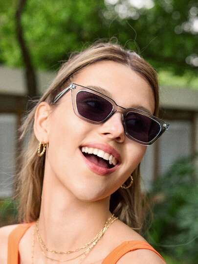 一副女士时尚塑料多色猫眼小框优雅复古简约休闲户外时尚眼镜，适合旅行、海滩，商务休闲基本款女士眼镜，夏季海滩度假礼物