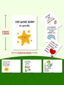 2 Packs Cute Inspirational Cards, Motivational Postcard, Inspirational Note Cards, Motivational Quote Cards, Prayer And Blessing Positive Energy Card - multicolor - View 2