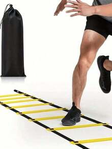 1pc Agile Ladder Rope Ladder Football Training Ladder Jumping Grid Soft Ladder Basketball Football Training Equipment Jumping Grid Ladder (Comes With Storage Bag) - Multicolor - View 3