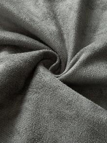 PAVTROS 男士标语刺绣圆领宽松休闲T恤街头风上衣纹理T恤超大款T恤男士超大款印花短款图案T恤 - 灰色 - 查看 7