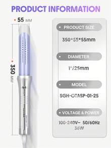 SHEGLAM HAIR Máy uốn tóc One Touch Airflow Styler Pro-32mm màu bạc tím, máy uốn tóc tự xoay bằng khí lạnh, tạo kiểu nhanh trong 5 phút, luồng khí làm mát 360°, thao tác một chạm, kết quả lâu dài, 5 mức nhiệt độ và chống bỏng, tự động tắt, điện áp kép, phù hợp cho tóc dài vừa và tóc dài, mọi loại tóc - Phích cắm Anh Quốc Sinh nhật Quà Ngày lễ Hồng Rung cảm Trang điểm Du lịch Trường học Lễ hội Hoa hồng Hiện tại Con gái Sự quyến rũ chăm sóc tóc Ngày của Mẹ Si mê Thời trang Tiệc Rave - Bạc - Xem 11