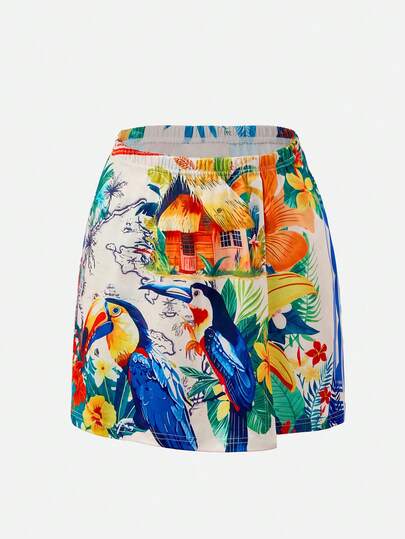 Swim Vcay Women's High Waist Printed Vacation Skirt