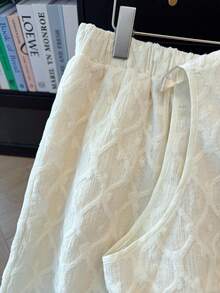 GlowEve CURVE Bộ đồ hè cỡ lớn 2 món, chất liệu vải dệt họa tiết, màu trơn, không tay, buộc dây. - trắng - Xem 6