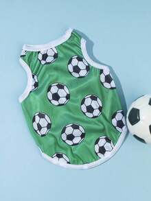 PETSIN 1pc Green Pet Vest For Cats And Dogs, Football World Cup Themed, Sunscreen And Insect-Proof, Summer - Multicolor - View 4