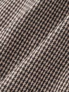 SHEIN MOD Petite Fit For The 150-160cm,Plaid Skirt With Metal Buttons – Vintage College And 70s Style, Perfect For School Look, Commuting, And Office Wear Petite Perfect, Women's Casual & Office Houndstooth Pattern Skirt Mini Skirts Women's Skirts Checkered Skirt Wool Skirt Pleated Skirt - Khaki - View 4