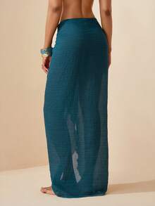 Zivah 2026 女士优雅度假休闲沙滩薄纱长款卡夫坦长袍 - 藍色 - 查看 5