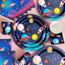 火箭宇航员一次性餐盘、餐巾纸和杯子套装，可供20位客人使用。这款一次性派对套装（包括餐盘、餐巾纸和杯子）非常适合生日派对、婚礼和家庭野餐。 - 查看 3