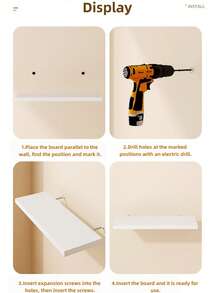 1 pieza/3 piezas Estante de pared de madera rústica montado en la pared, estantes flotantes con múltiples compartimentos para sala de estar, baño, lavandería, dormitorio, cocina, oficina en casa, organización del hogar - Blanco - Ver 9