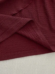 Olithes Nuevo vestido elegante y sexy de primavera/verano para citas, de cuello alto, con hebilla metálica, fruncido y sin mangas, de silueta ajustada para mujeres - Burdeos - Ver 6