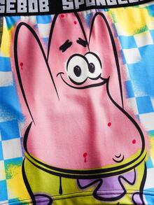 SpongeBob SquarePants | SHEIN Men's Square Pants Boxer Briefs - Blue and White - View 9