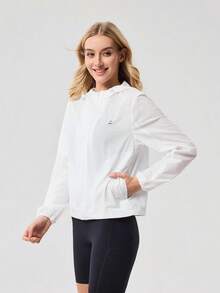 OutZeal Women Outdoor Jacket White Daily Casual Lightweight Hooded Zip Up Tops - White - View 9