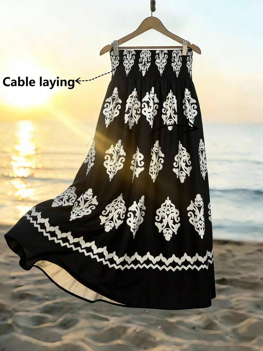 Breezaya Cinched Waist Flared Casual Skirt For Women Boho Skirts For Women Elegant Skirt Bohemian Skirt Summer Skirt