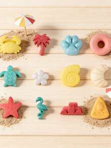 MINKOJA 6PCs Nordic Style Complete Beach Sand Toy Set With Ice Cream Molds - Multicolor - View 4