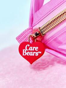 SHEIN X Care Bears 1款可爱图案大容量透明PVC化妆包，亚克力装饰，便携大容量，可收纳化妆品瓶及日常用品，适合女性和青少年使用，图案包括：欢呼熊、分享熊 - 粉色 - 查看 8