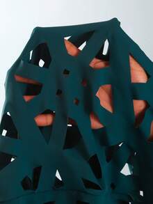 Swim Oasis Đồ bơi liền thân không dây vai dành cho nữ, có dây đeo rời, họa tiết năm sao, hình vịt nước với hoa cắt tỉa, váy dài, màu xanh dương, thích hợp cho kỳ nghỉ biển. - Màu xanh ngọc - Xem 7