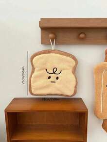 1pc Cute Bread Shaped Hand Towel, Highly Absorbent, Suitable For Kitchen, Bathroom, Room Decor, Strong Water Absorption And Easy To Clean, Kitchen Towel, Bathroom Accessory (Slight Color Difference Between Picture And Actual Item May Exist) - Multicolor - View 2