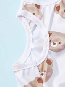 PETSIN 1件可爱小熊印花休闲宠物背心 - 彩色 - 查看 5