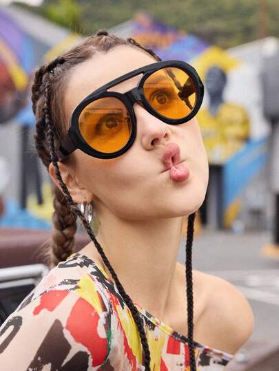 Shadewire Kính râm chống tia UV bằng nhựa kiểu phi công khung lớn cổ điển dành cho nữ, Kính râm trang trí cổ điển thời trang Y2k cho du lịch ngoài trời, kỳ nghỉ bãi biển, kính râm, kính râm bãi biển, phụ kiện bãi biển cho phụ nữ, kính râm, kính râm, kính râm thời trang, trang phục thanh lịch, đi chơi gia đình, kỳ nghỉ du lịch, kỳ nghỉ hè, kỳ nghỉ bãi biển, ngoài trời, du lịch