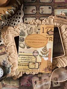 2套旧木纹浮膜拼贴贴纸书，防水宠物日记本材质创意贴纸书 - 均碼 - 查看 11