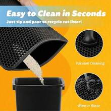 Tấm lót thu gom chất thải cho mèo hai lớp, chống thấm nước và kháng nước tiểu. Thiết kế dạng tổ ong hai lớp giúp bạn thu gom rác hiệu quả. Bạn chỉ cần nhấc tấm lót lên, tất cả rác sẽ rơi xuống, sau đó bỏ lại vào thùng rác để . - Màu be - Xem 6