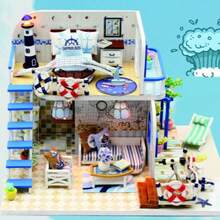 DIY木制工艺房屋玩具，创意建筑模型，微型组装装饰品，亲子工艺迷你房屋，儿童3D组装创意教育模型房屋，小礼物，生日礼物，亲子互动玩具，教育玩具。 - 彩色 - 查看 8