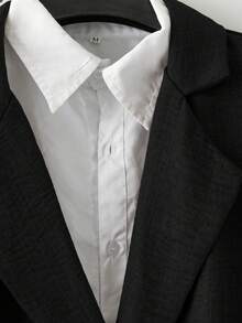 GlowEve 女士翻领无袖背心配腰带和宽松直筒裤两件套 - 黑色 - 查看 4