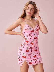 SweetSlumber Valentine's Day INS Heart-Shaped White Lace Women's Sleepwear - Multicolor - View 5