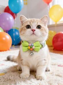 PETSIN 1 chiếc vòng cổ hoa nơ cho thú cưng, vòng cổ cho mèo, vòng cổ cho chó, điều chỉnh được chu vi cổ, phụ kiện thú cưng, quà tặng ngày lễ, đồ dùng cho thú cưng - Nhiều màu - Xem 11