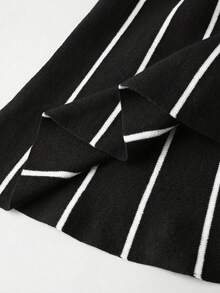 Franclia Women's Striped Elegant And Fashionable Halter Knit Dress - Black - View 8