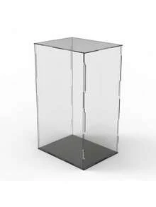 Transparent Acrylic Display Boxes, Available In 11 Sizes, Diy Assembly, Suitable For Displaying Models, Building Blocks, Crafts, And Souvenirs, And Providing Dust Protection. - 5mm Black PVC Base - View 2