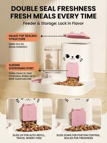 PETSIN Cat Water Dispenser, Cat Food Automatic Feeder, All-In-One Machine, Cat Water Dispenser, Flowing Circulation, Pet Water Dispenser, Household Outdoor Universal Model - 2.6L - View 5