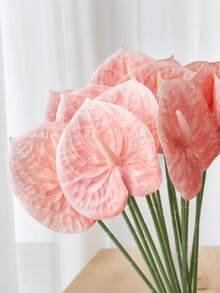 1/3/5 bông hoa loa kèn Anthurium nhân tạo (màu hồng) dùng trang trí bàn tiệc cưới, văn phòng, khách sạn, nhà cửa. - Hồng - Xem 4