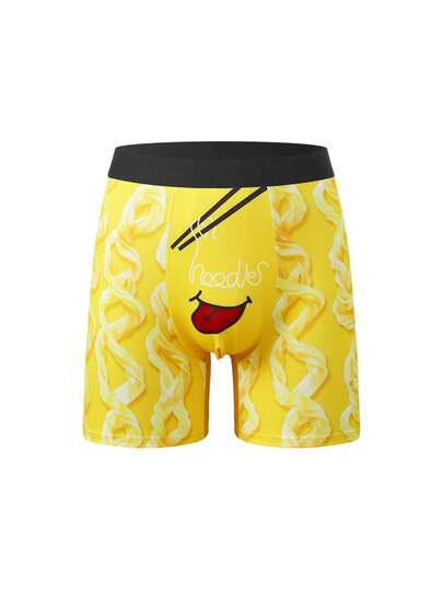 Men's Underwear Shorts With Colorful Elephant Print Pattern, Fashion Comfortable Sports Casual Boxer Briefs With Elastic Waistband