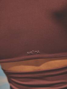 Aralina Áo tập thể dục không tay cổ kéo khóa nửa lưng dành cho nữ, thích hợp cho hoạt động thể thao, tập gym. - màu nâu - Xem 6