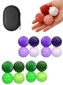 4/8PCS Magnetic Silicone Ball Set Textured Fidget Toys Assorted Colors Black Green Pink Purple Stress Relief For Office Classroom Company All Year Use - New model - View 1