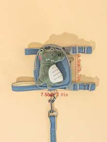 1pc Dinosaur Decor Pet Harness & 1pc Pet Leash For Dog And Cat For Outdoor - Multicolor - View 4
