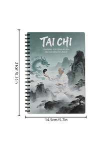 1pc Tai Chi Themed Planner, 50 Pages, Spiral-Bound Notebook, Perfect Gift For Tai Chi Enthusiasts Suitable For Study Office Work And Back-To-School Season - 28 Days of Tai Chi Landscape Painting - View 7