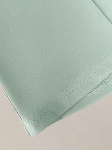 Franclia Women's New Strapless Contrast Trim Metal Buckle Waist Wide Leg Jumpsuit - Green - View 4