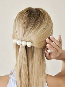 MOTF PREMIUM 2PCS FAUX PEARL FRENCH CLIP HAIR CLIPS CLAW CLIPS HAIR CLAWS HAIR BARRETTES - Beige - View 8