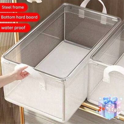 Hộp đựng quần áo, hộp đựng đồ nhiều tầng bằng nhựa PVC trong suốt, giỏ đựng đồ khung thép.