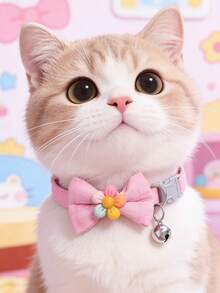 PETSIN 1 chiếc vòng cổ hoa nơ cho thú cưng, vòng cổ cho mèo, vòng cổ cho chó, điều chỉnh được chu vi cổ, phụ kiện thú cưng, quà tặng ngày lễ, đồ dùng cho thú cưng - Nhiều màu - Xem 4