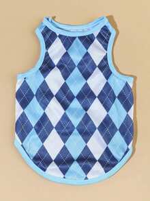 PETSIN Áo khoác cho thú cưng kiểu sinh viên, in họa tiết kẻ caro xanh dương, 1 chiếc, dành cho mèo và chó. - Nhiều màu - Xem 7