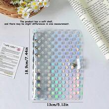1 pieza Cuaderno de hojas sueltas con tapa blanda y diseño de lunares en tamaño A6, cubierta de página interior transparente, organizador de presupuesto, libro de pegatinas, organizador de fotos, suministros de oficina. - Multicolor - Ver 10