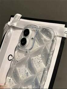 Ốp lưng silicon trong suốt lấp lánh kim cương sang trọng, tương thích với iPhone 17 Pro Max, 17 Pro, 17 Air, 17, 16, 15, 14, 13, 12, 11 Pro Max, chất lượng cao, chống sốc. - Lá bạc trong suốt - Xem 11