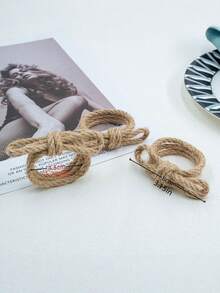2/4/6/8/12-Piece Hemp Rope Bow Napkin Rings, Rustic Natural Linen Napkin Clips, Handmade Linen Farm-Style Napkin Rings, Suitable For Weddings, Parties, Birthdays, Dinner Tables, Christmas, Thanksgiving, Family And Outdoor Table Decorations, - Multicolor - View 3