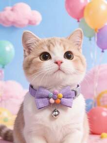 PETSIN 1 chiếc vòng cổ hoa nơ cho thú cưng, vòng cổ cho mèo, vòng cổ cho chó, điều chỉnh được chu vi cổ, phụ kiện thú cưng, quà tặng ngày lễ, đồ dùng cho thú cưng - Nhiều màu - Xem 15