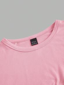 SHEIN EZwear 4件套休闲圆领插肩短袖修身女式T恤，适合夏季穿着 - 彩色 - 查看 5