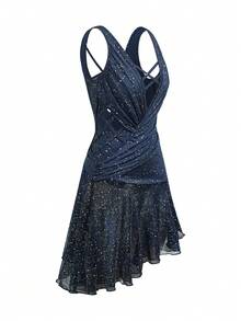 Menodora SHEIN Sport Trang phục khiêu vũ Latin chuyên nghiệp dành cho nữ - Màu xanh hải quân - Xem 6