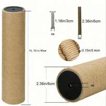 2 Pcs Sisal Rope Posts Cat Tree Replacement Posts DIY Materials Yellow Sisal Rope Cat Scratching Posts For Cats - Yellow - View 8